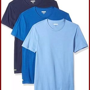XL Lacoste Essentials 3 Pack V Neck /& Crewneck T Shirts Size Small